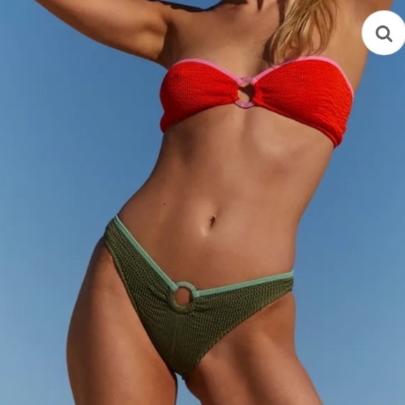 New! Cleonie Orpheus crinkle color block bikini bottoms 4974 - Picture 1 of 10